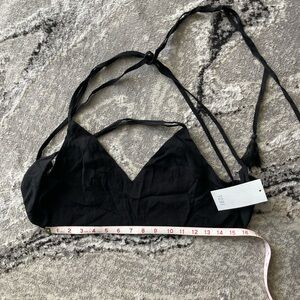 Tobi Black Strappy Crop Bralette